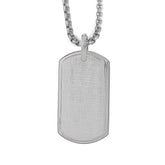 Stainless Steel Satined Finished Dog Tag on 22 2.5mm Rounded Box Chain